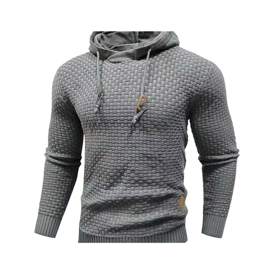 Men’s Full Size Textured Knit Hooded Sweater Plus Apparel and Accessories