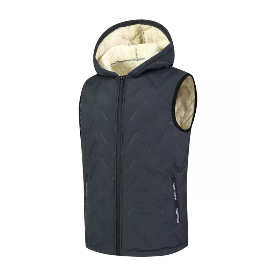Men’s Full Size Thermal Fleece-Lined Quilted Vest Plus Gray-Hooded EU Sizing / S Apparel and Accessories