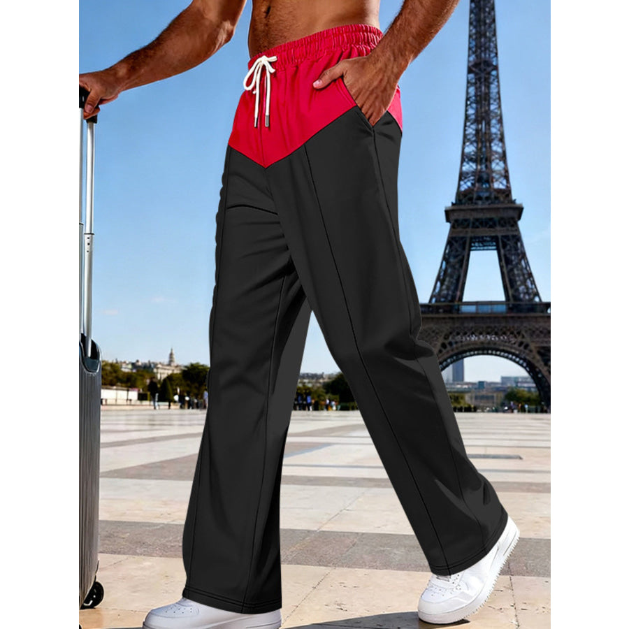 Men’s Full Size Two-Tone Relaxed Fit Pants Plus Size Apparel and Accessories