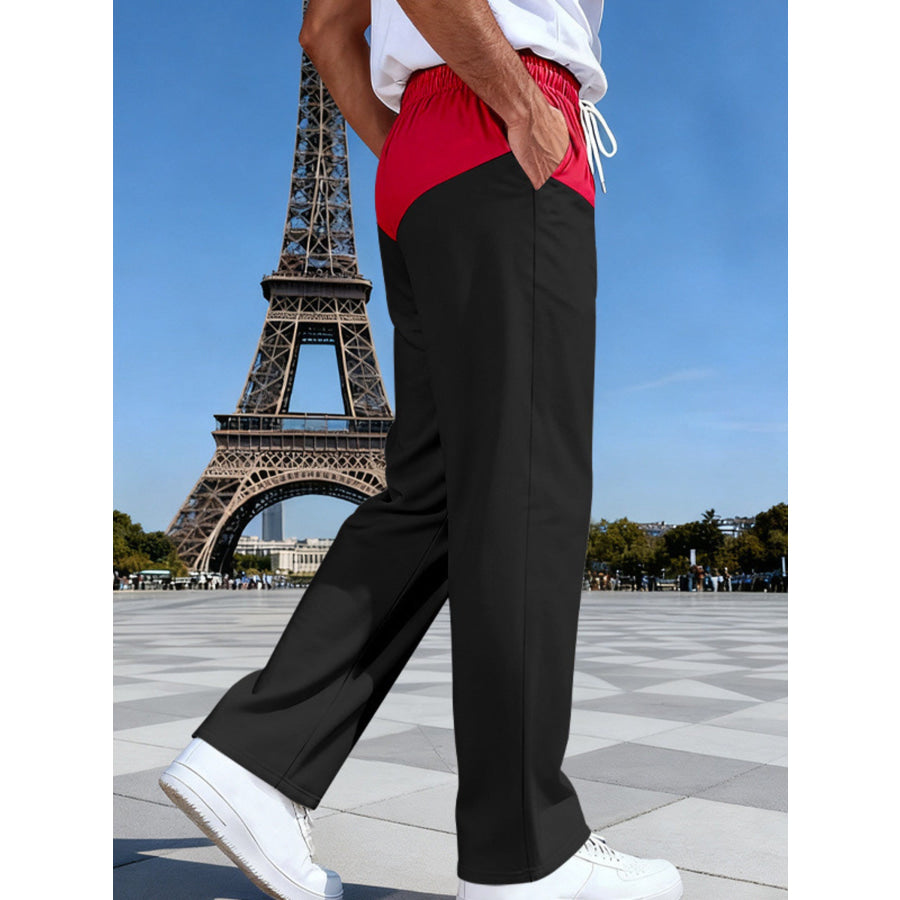 Men’s Full Size Two-Tone Relaxed Fit Pants Plus Size Apparel and Accessories