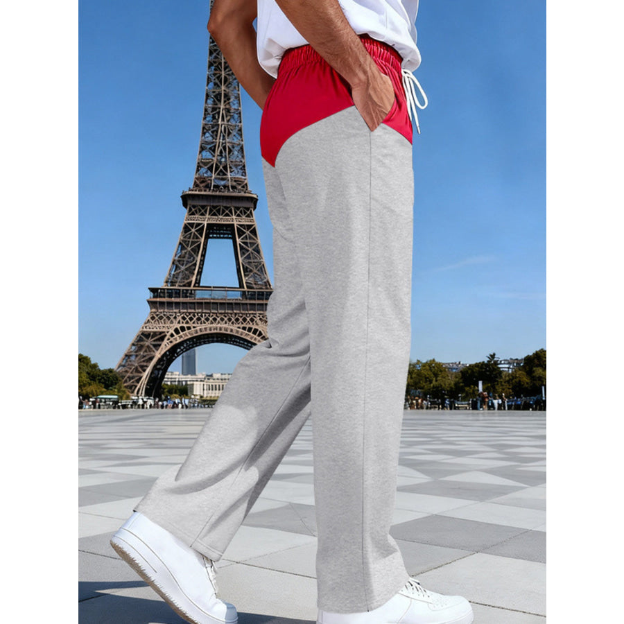 Men’s Full Size Two-Tone Relaxed Fit Pants Plus Size Apparel and Accessories
