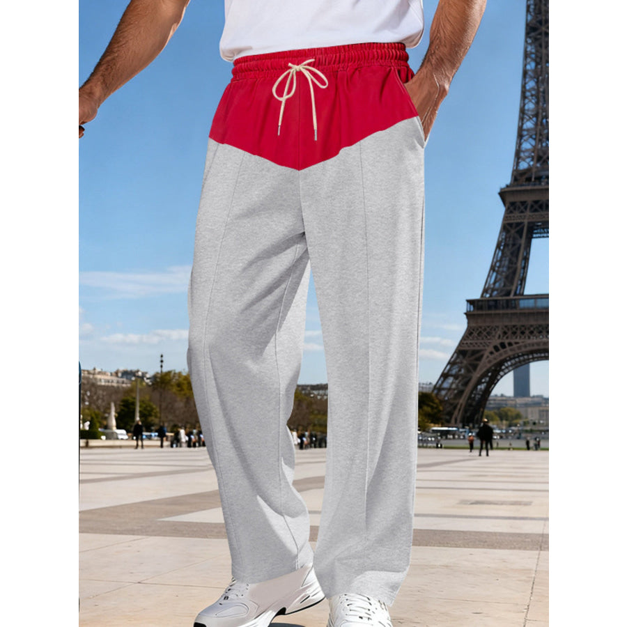 Men’s Full Size Two-Tone Relaxed Fit Pants Plus Size Apparel and Accessories
