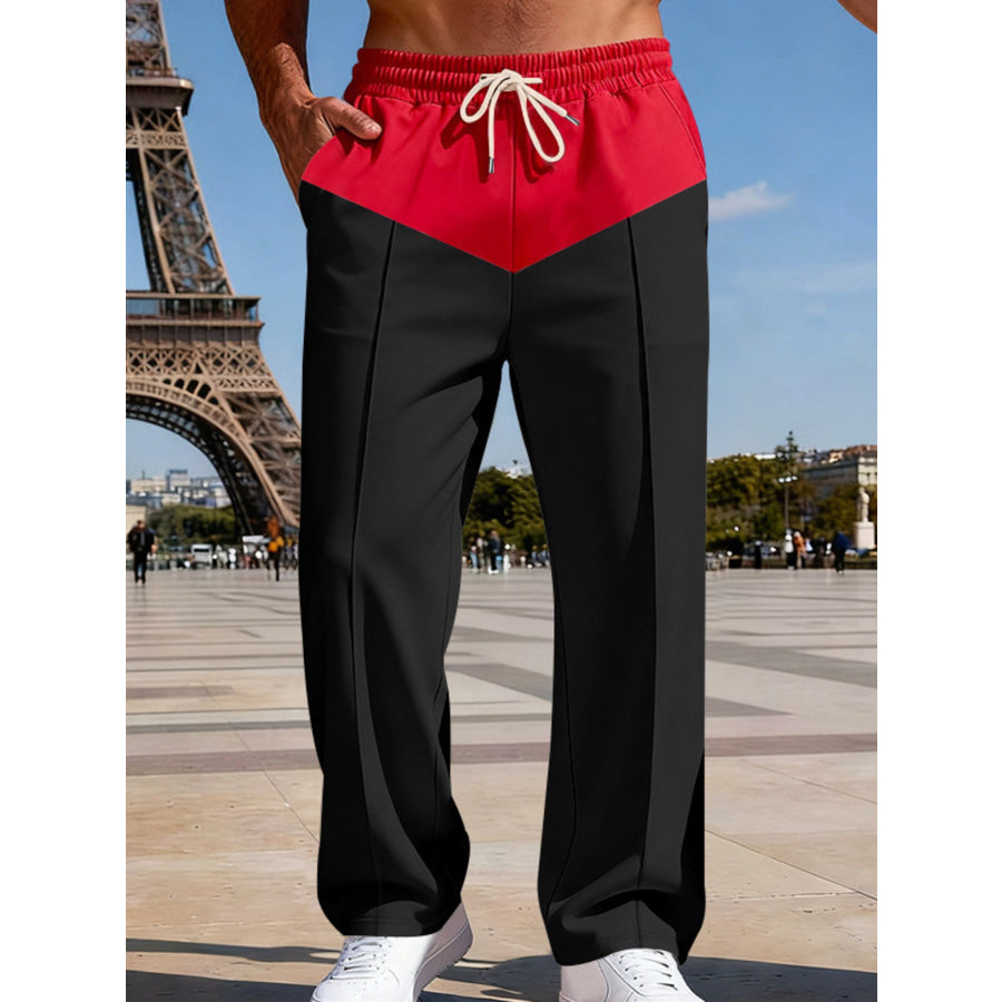Men’s Full Size Two-Tone Relaxed Fit Pants Plus Size Apparel and Accessories
