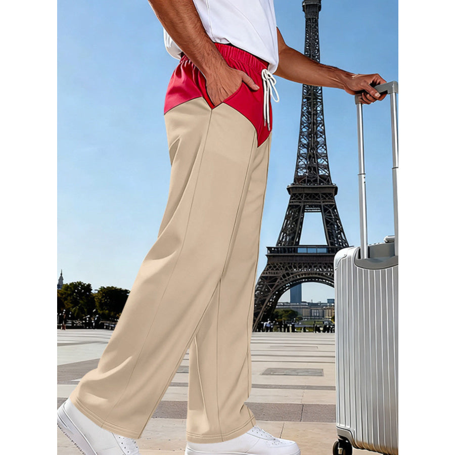 Men’s Full Size Two-Tone Relaxed Fit Pants Plus Size Apparel and Accessories