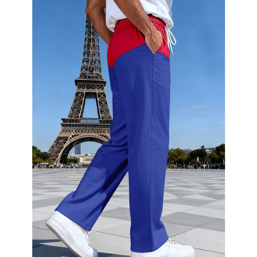 Men’s Full Size Two-Tone Relaxed Fit Pants Plus Size Apparel and Accessories