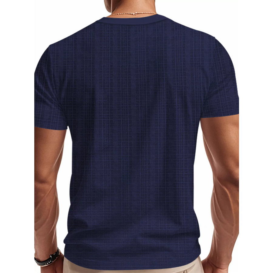 Men’s Full Size V-Neck Button-Down Top Plus Size Apparel and Accessories