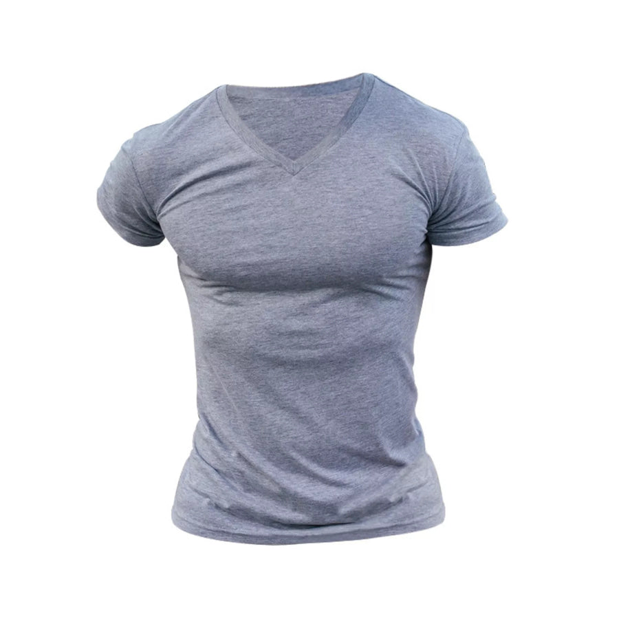 Men’s Full Size V-Neck Slim Fit Casual T-Shirt Plus Size Apparel and Accessories