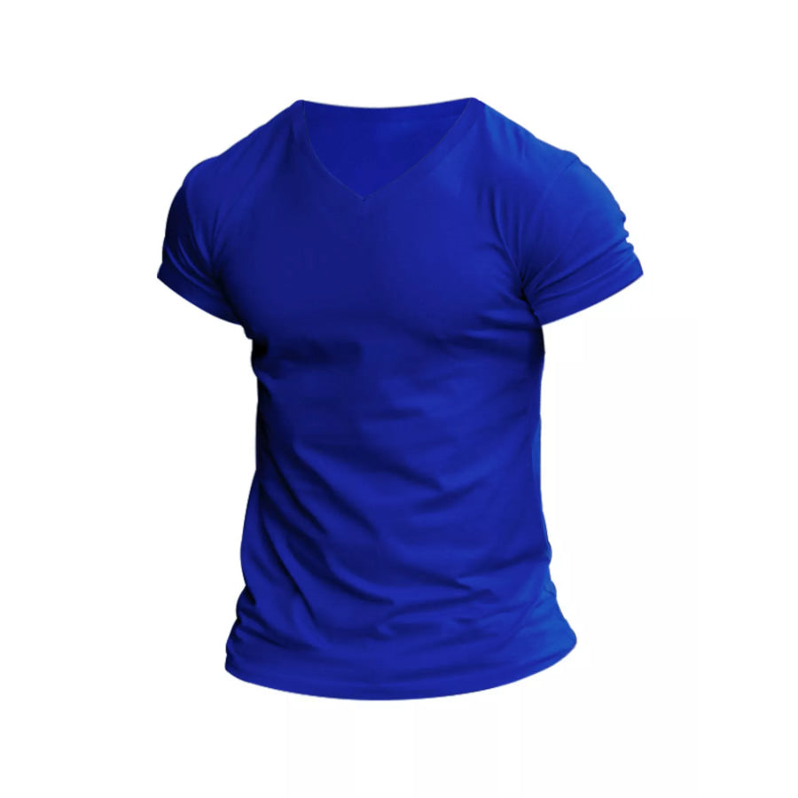 Men’s Full Size V-Neck Slim Fit Casual T-Shirt Plus Size Apparel and Accessories