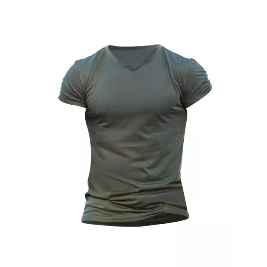 Men’s Full Size V-Neck Slim Fit Casual T-Shirt Plus Size Apparel and Accessories