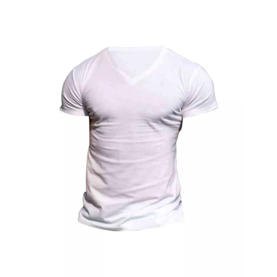 Men’s Full Size V-Neck Slim Fit Casual T-Shirt Plus Size Apparel and Accessories