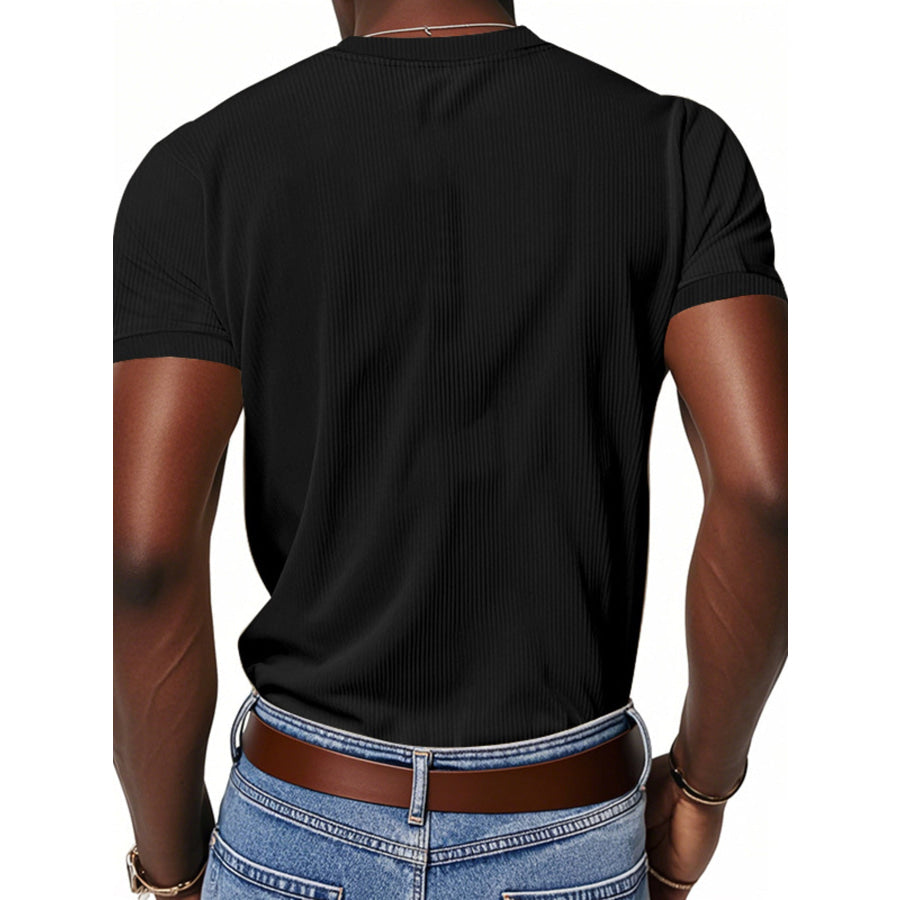 Men’s Full Size V-Neck Slim Fit T-Shirt Plus Size Apparel and Accessories