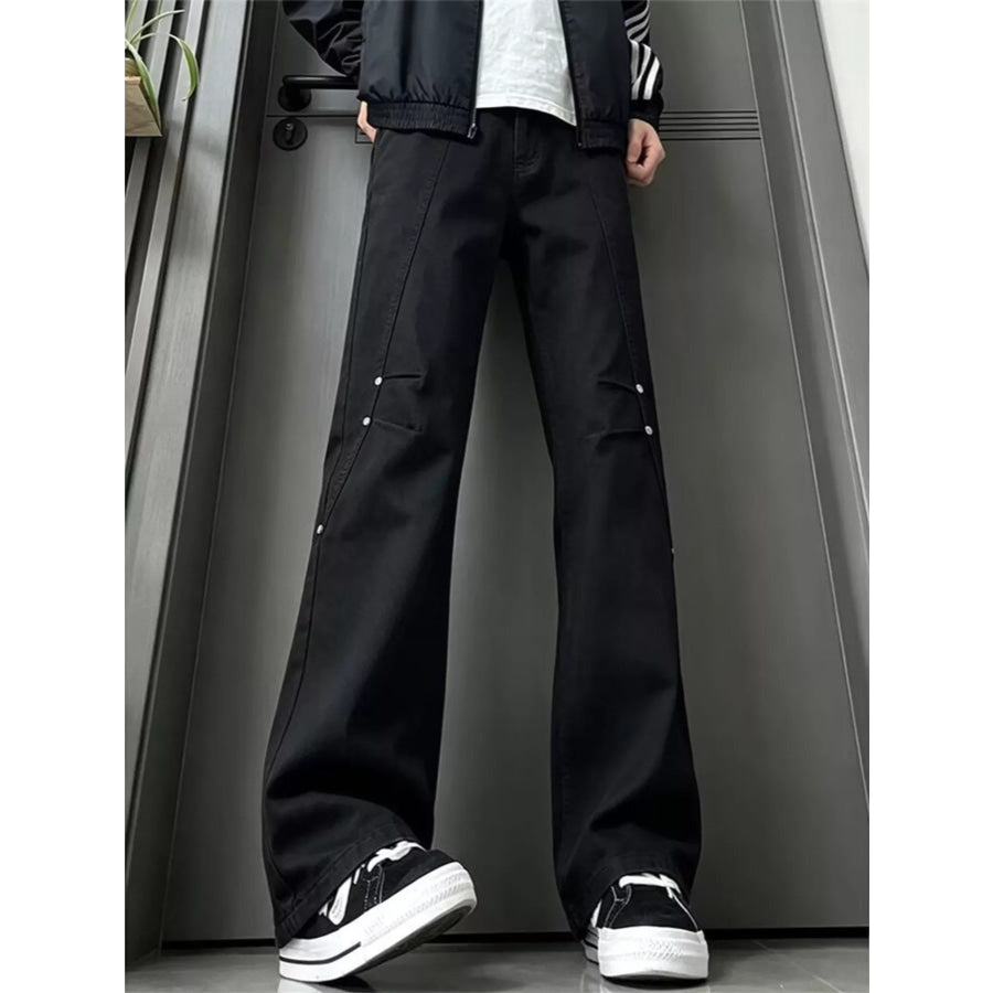 Men’s Full Size Vintage Wide-Leg Jeans Plus Black / S Apparel and Accessories