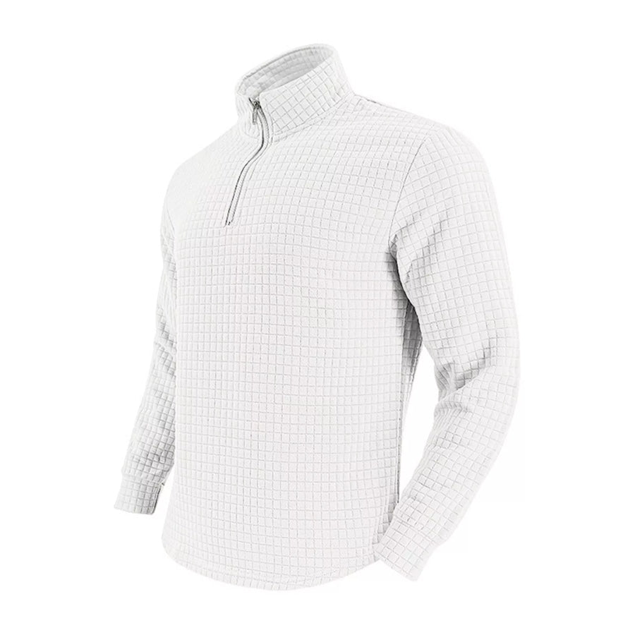 Men’s Full Size Waffle Knit Quarter-Zip Pullover Sweatshirt Plus Apparel and Accessories