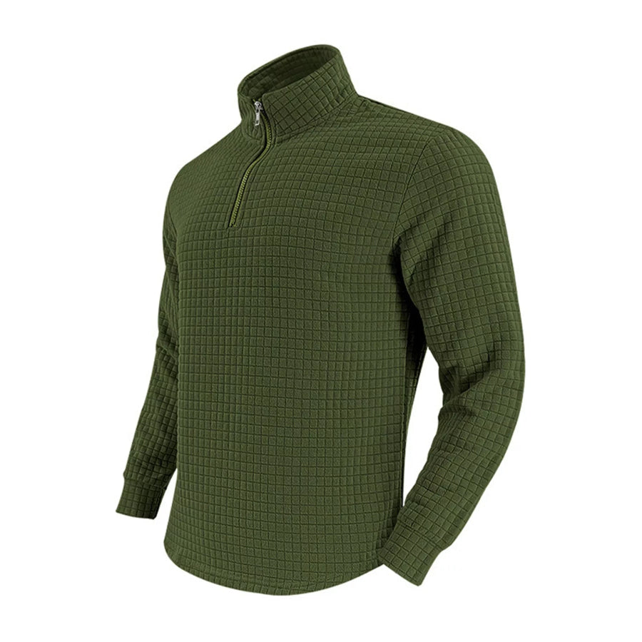 Men’s Full Size Waffle Knit Quarter-Zip Pullover Sweatshirt Plus Apparel and Accessories