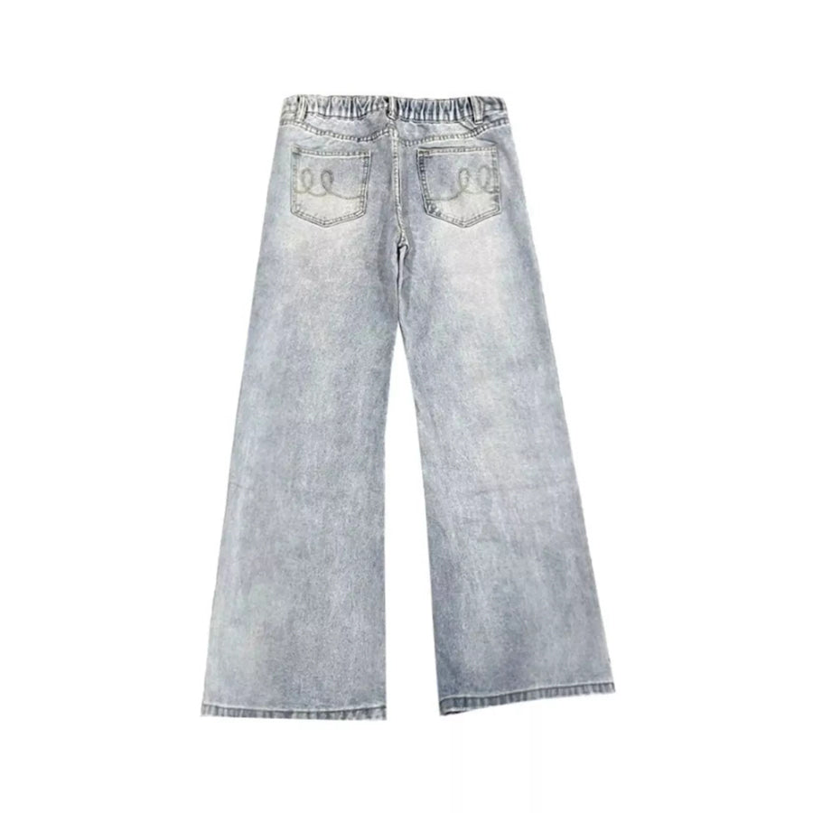 Men’s Full Size Washed Flare Jeans Plus Size Apparel and Accessories