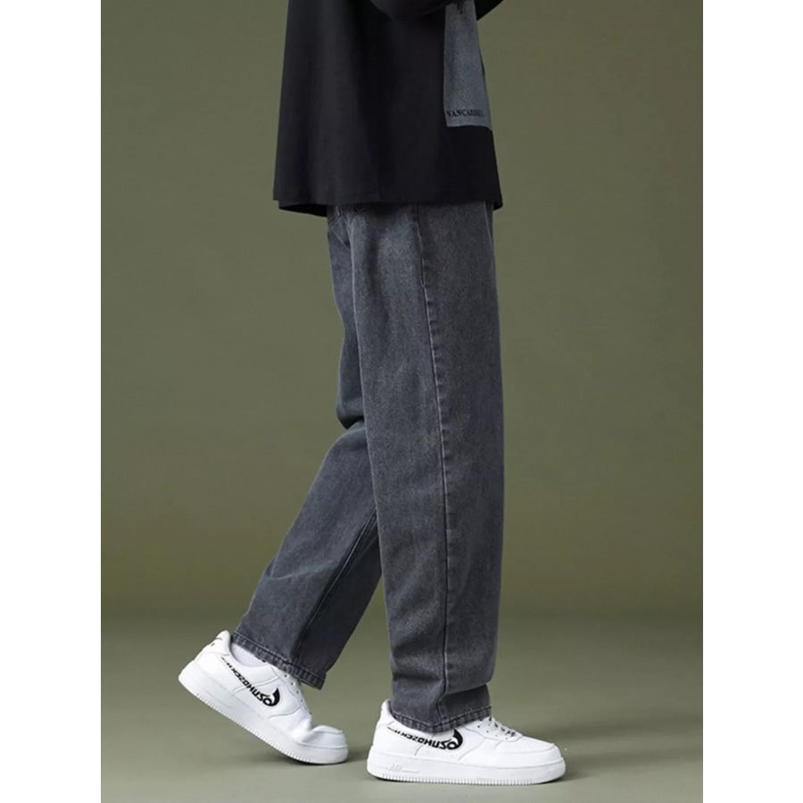 Men’s Full Size Washed Relaxed Fit Jeans Plus Size Apparel and Accessories