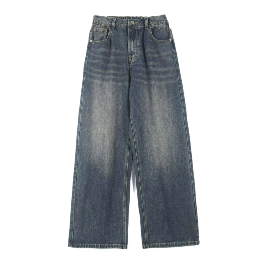 Men’s Full Size Washed Straight Jeans Plus Size Apparel and Accessories