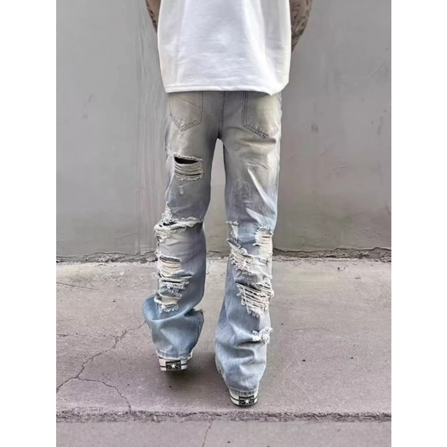 Men’s Full Size Washed Wide Leg Jeans Plus Size Apparel and Accessories