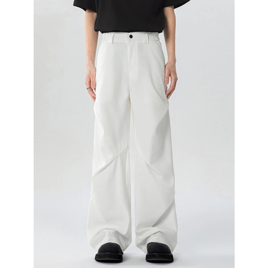Men’s Full Size Wide Leg Cargo Pants Plus Size White / S Apparel and Accessories