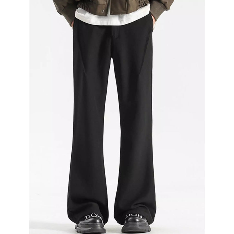 Men’s Full Size Wide Leg Casual Pants Plus Size Black / S Apparel and Accessories