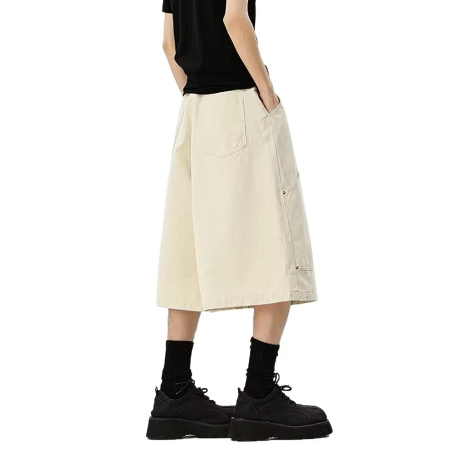 Men’s Full Size Wide Leg Cropped Shorts Plus Size Apparel and Accessories