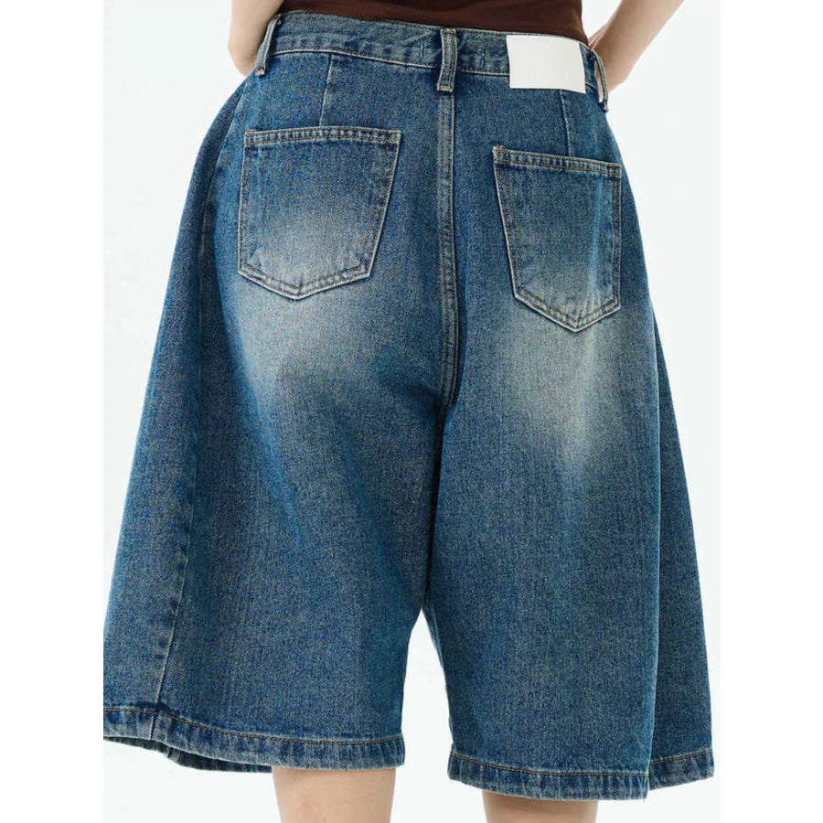 Men’s Full Size Wide Leg Denim Shorts Plus Size Apparel and Accessories