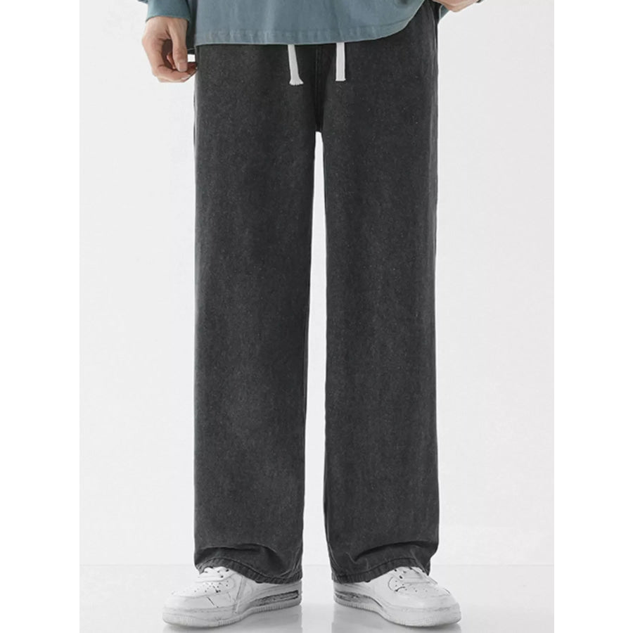 Men’s Full Size Wide Leg Jeans Plus Size Black / S Apparel and Accessories