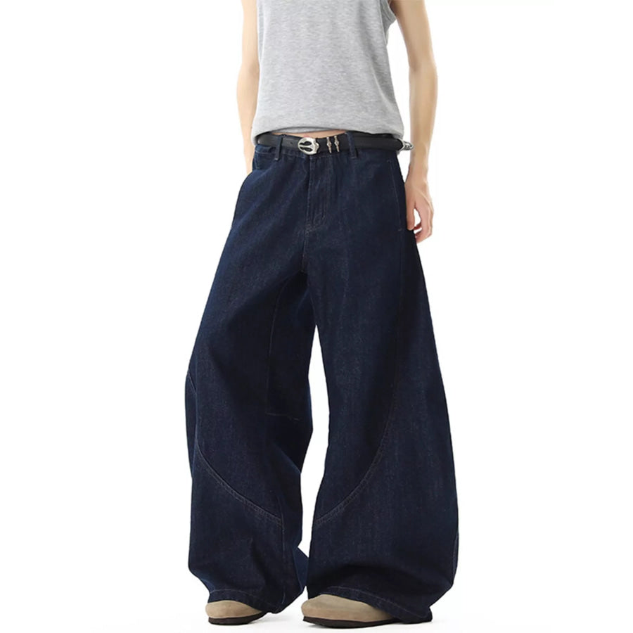 Men’s Full Size Wide Leg Jeans Plus Size Blue / S Apparel and Accessories