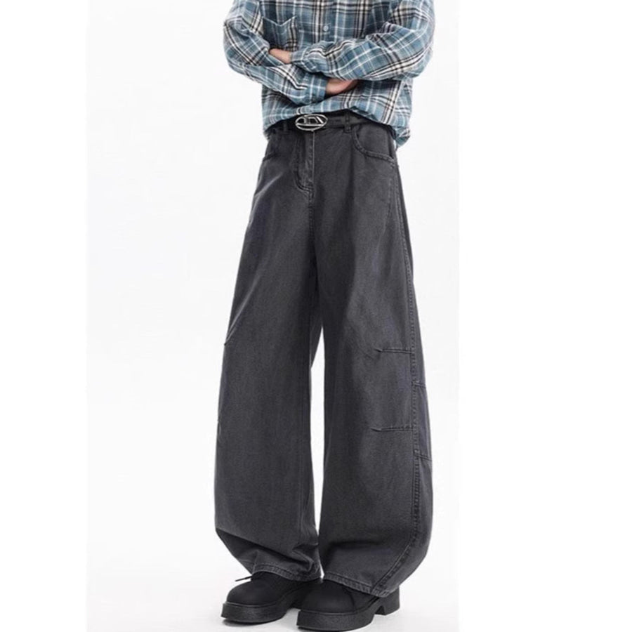 Men’s Full Size Wide Leg Jeans Plus Size Dark Gray / S Apparel and Accessories