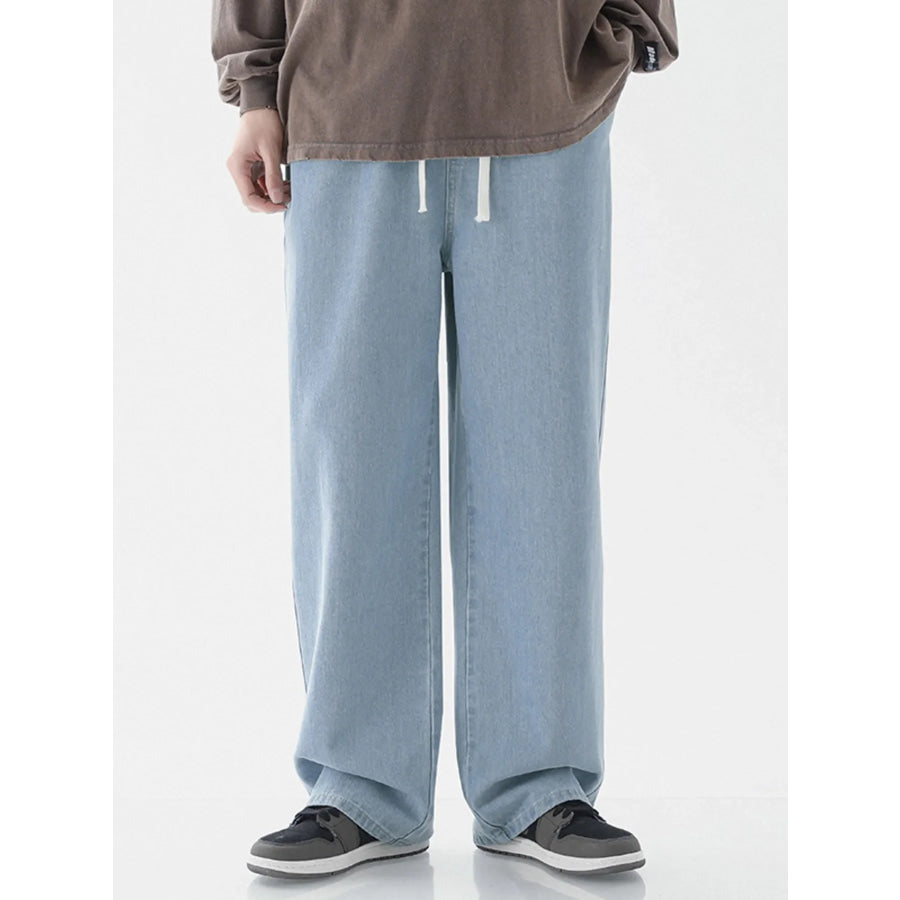 Men’s Full Size Wide Leg Jeans Plus Size Light / S Apparel and Accessories