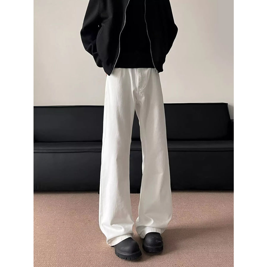 Men’s Full Size Wide Leg Jeans Plus Size White / S Apparel and Accessories
