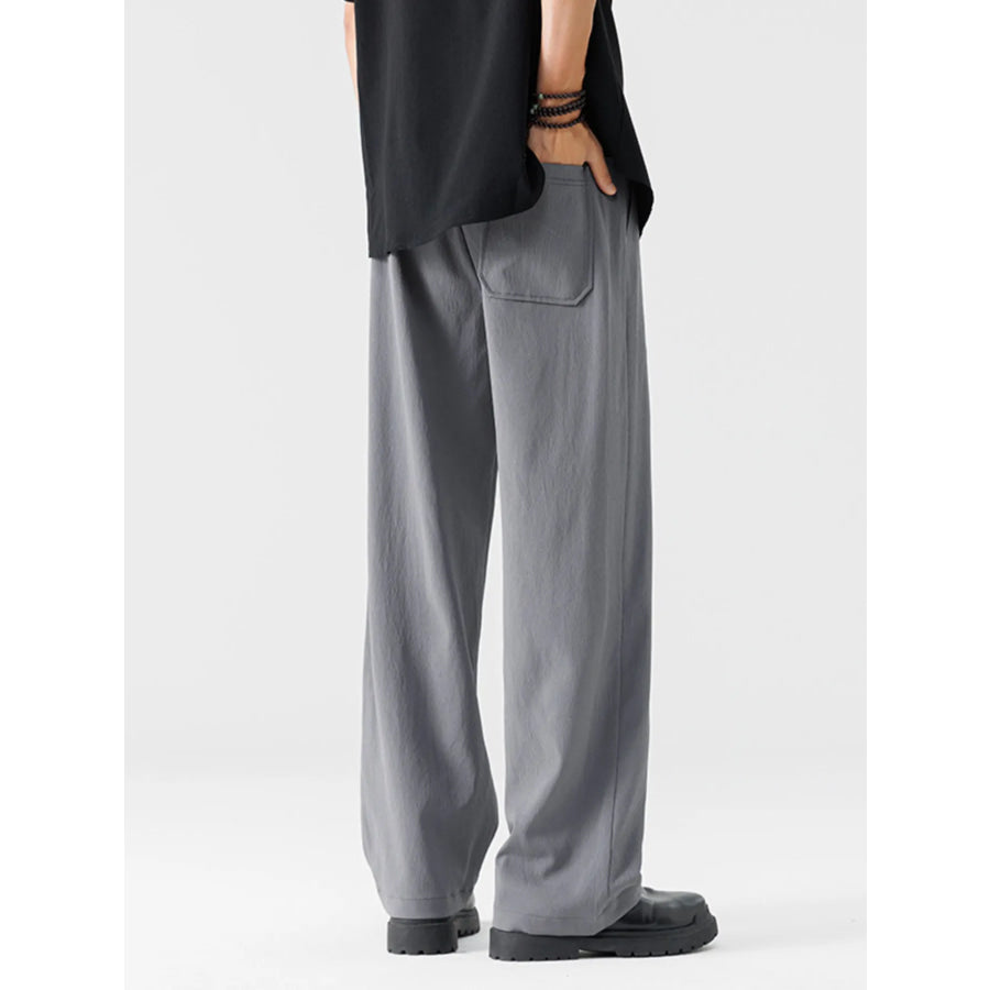 Men’s Full Size Wide Leg Pants Plus Size Dark Gray / S Apparel and Accessories