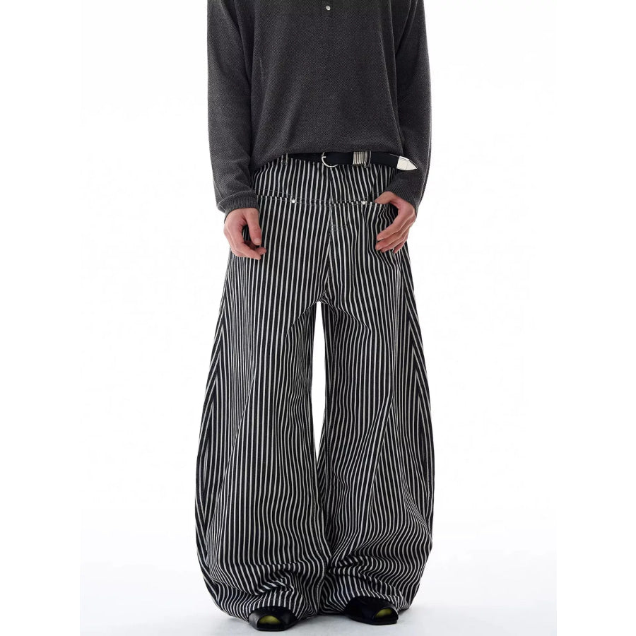 Men’s Full Size Wide Leg Pants Plus Size Black / S Apparel and Accessories