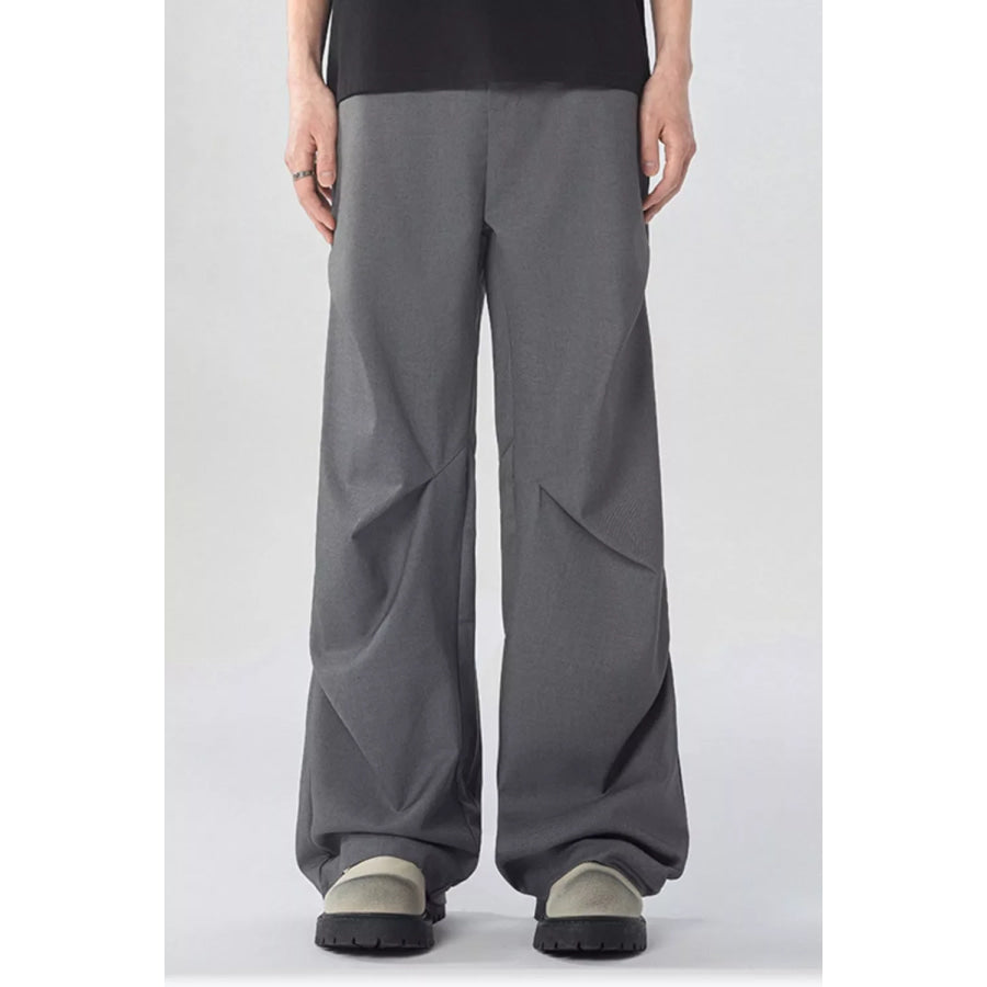 Men’s Full Size Wide Leg Pants Plus Size Gray / S Apparel and Accessories
