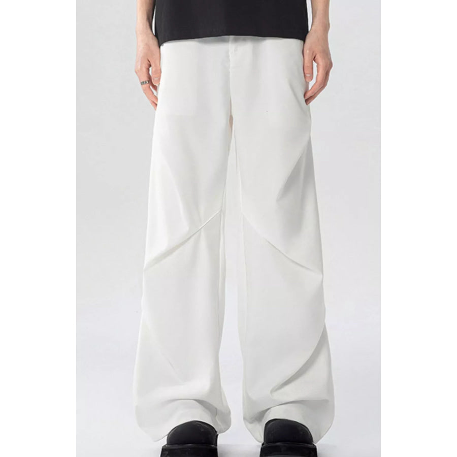 Men’s Full Size Wide Leg Pants Plus Size White / S Apparel and Accessories