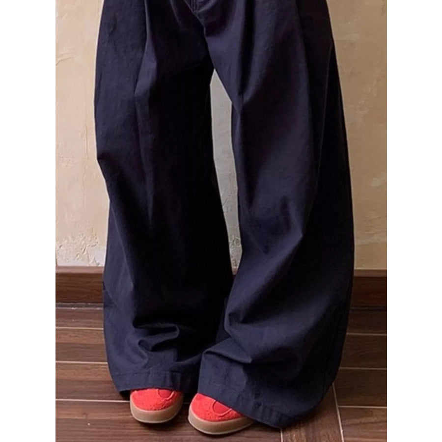 Men’s Full Size Wide Leg Pleated Pants Plus Size Apparel and Accessories