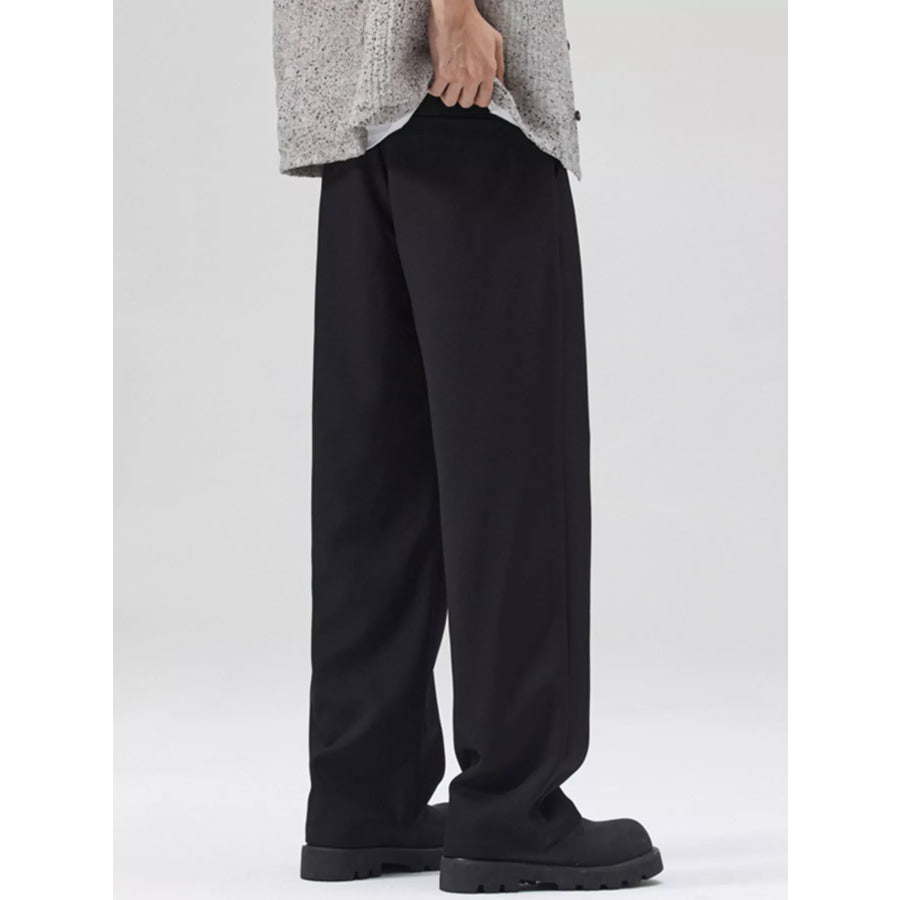 Men’s Full Size Wide Leg Pleated Pants Plus Size Apparel and Accessories
