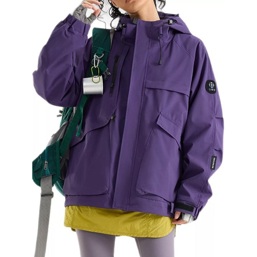 Men’s Full Size Zip Up Hooded Jacket Plus Purple / S Apparel and Accessories