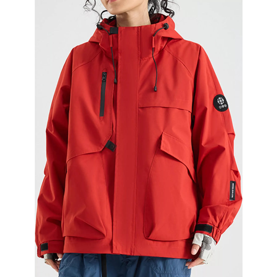 Men’s Full Size Zip Up Hooded Jacket Plus Red / S Apparel and Accessories