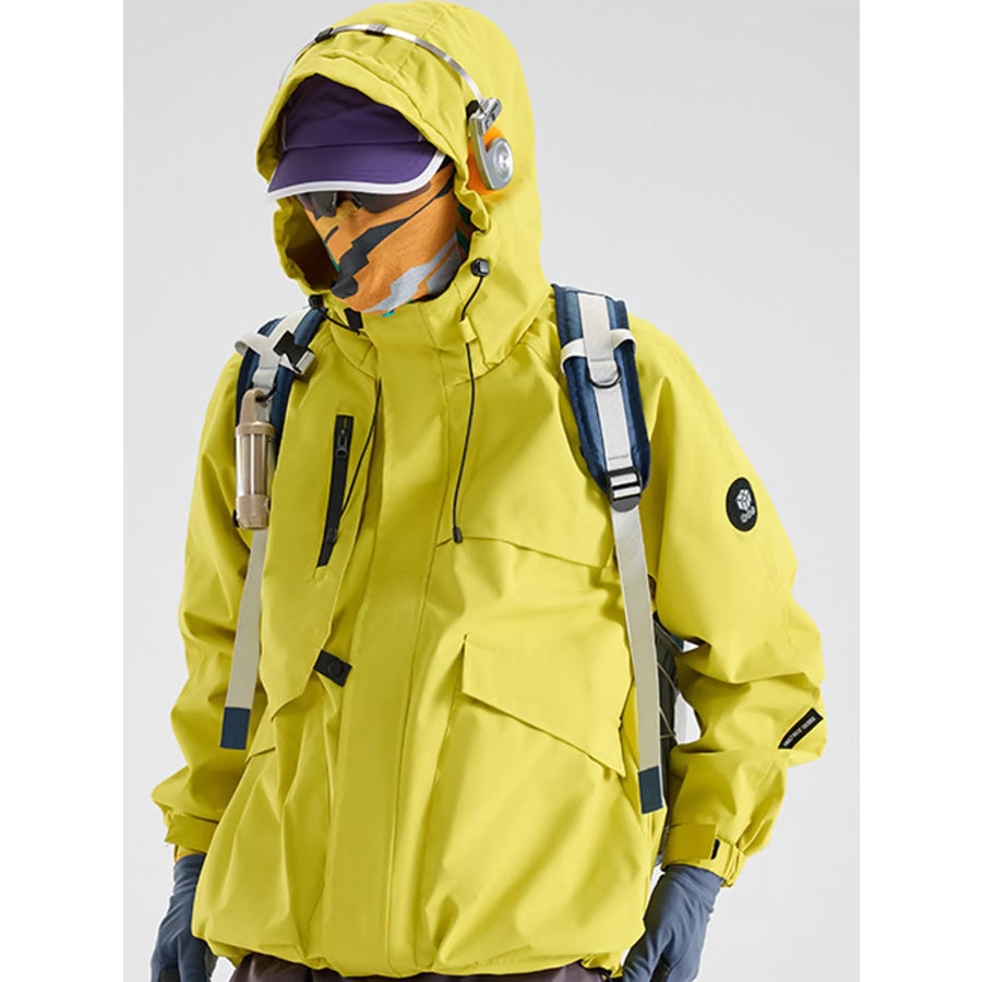 Men’s Full Size Zip Up Hooded Jacket Plus Yellow / S Apparel and Accessories
