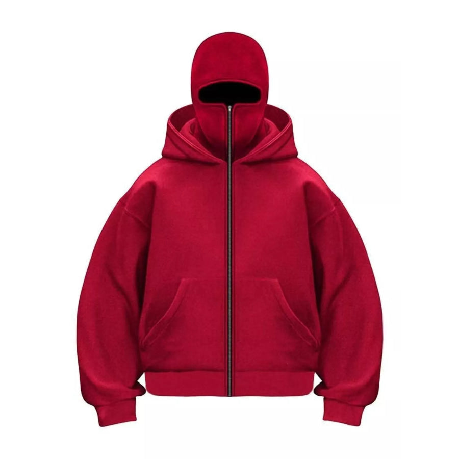 Men’s Full Size Zip-Up Integrated Ski Hoodie with Pockets Plus Apparel and Accessories