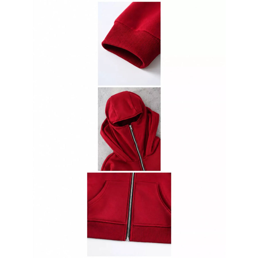 Men’s Full Size Zip-Up Integrated Ski Hoodie with Pockets Plus Apparel and Accessories