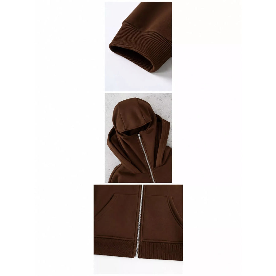 Men’s Full Size Zip-Up Integrated Ski Hoodie with Pockets Plus Apparel and Accessories