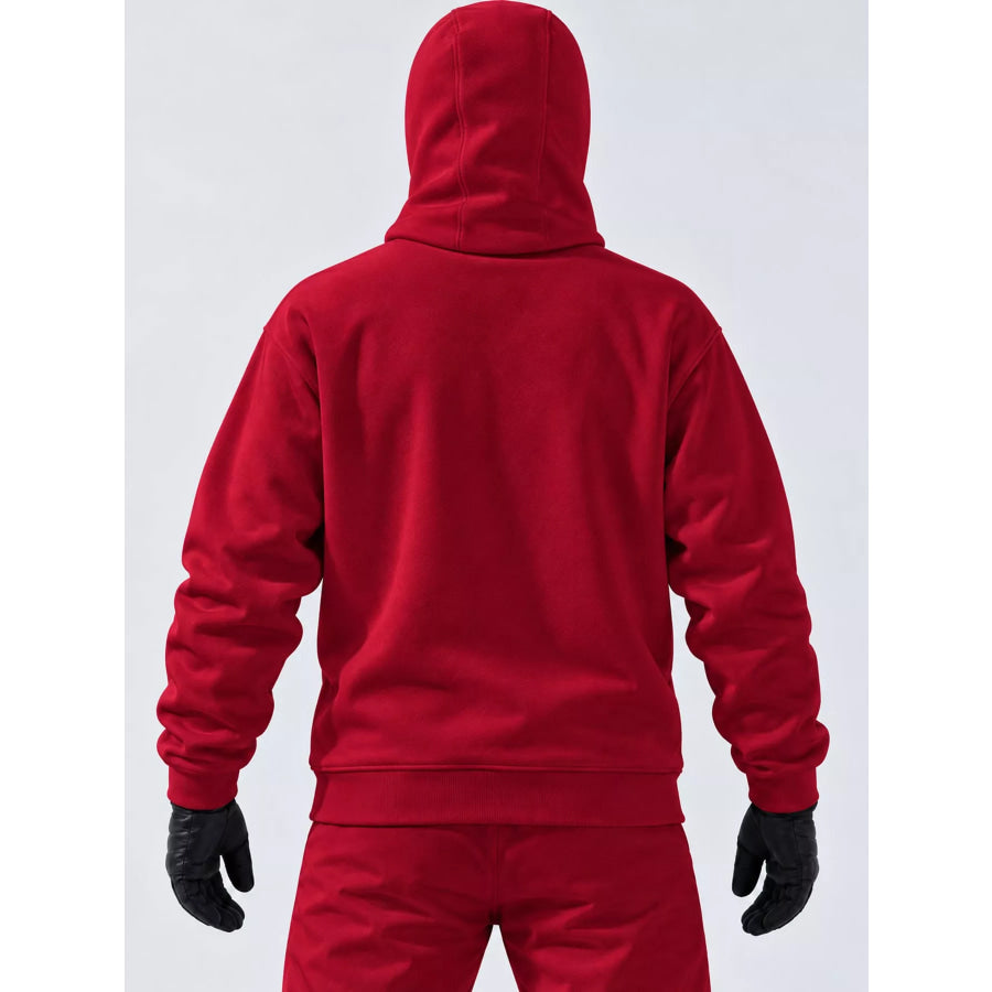 Men’s Full Size Zip-Up Integrated Ski Hoodie with Pockets Plus Apparel and Accessories