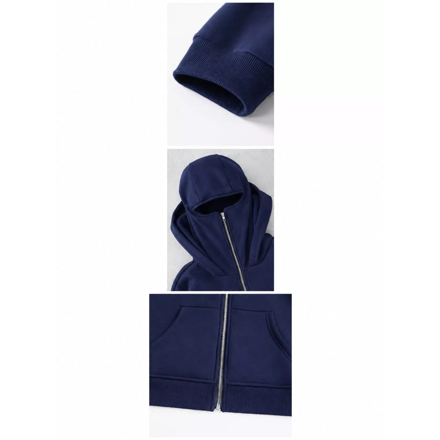 Men’s Full Size Zip-Up Integrated Ski Hoodie with Pockets Plus Apparel and Accessories