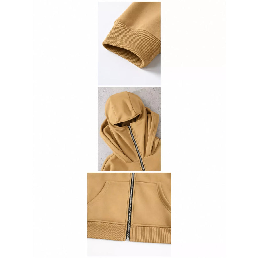 Men’s Full Size Zip-Up Integrated Ski Hoodie with Pockets Plus Apparel and Accessories