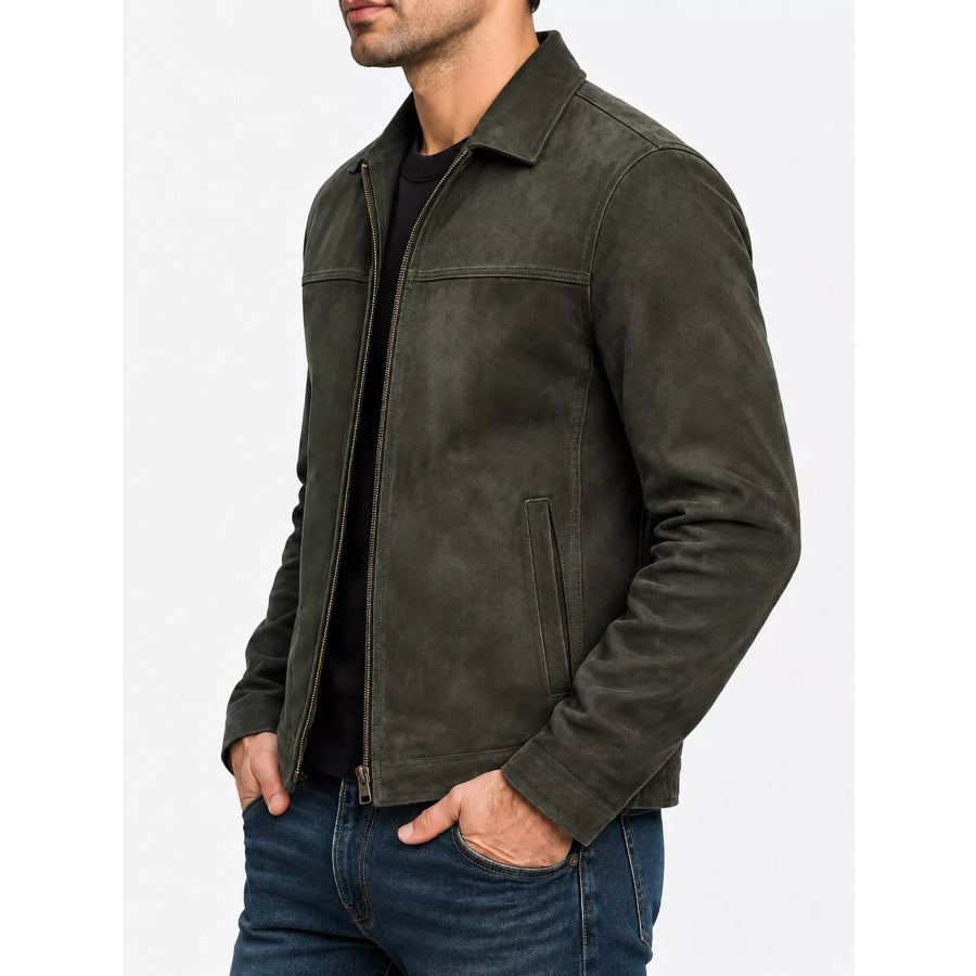 Men’s Full Size Zip Up Long Sleeve Jacket Plus Apparel and Accessories