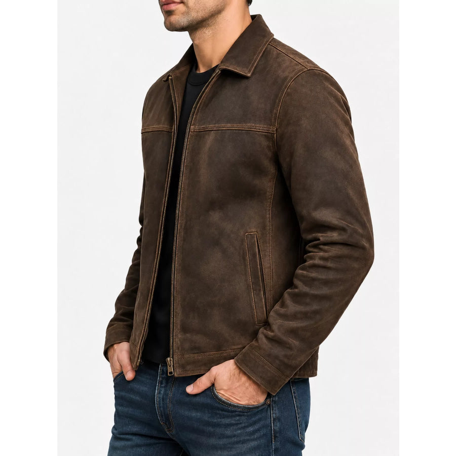 Men’s Full Size Zip Up Long Sleeve Jacket Plus Apparel and Accessories