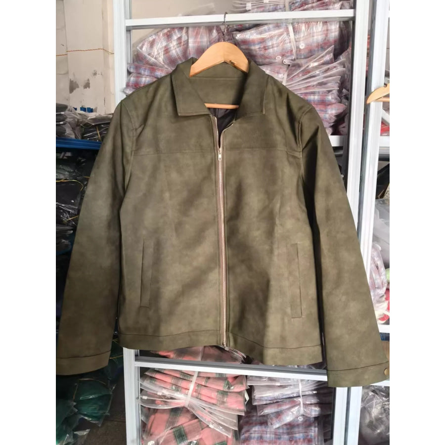 Men’s Full Size Zip Up Long Sleeve Jacket Plus Apparel and Accessories