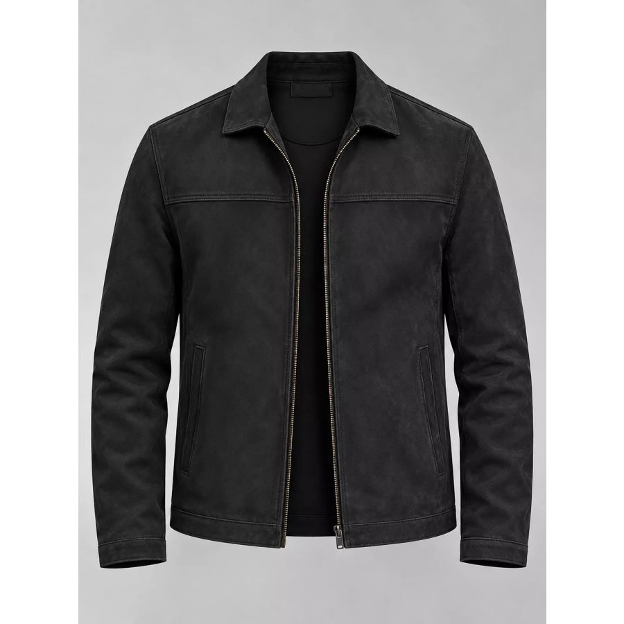 Men’s Full Size Zip Up Long Sleeve Jacket Plus Apparel and Accessories
